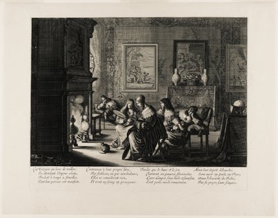 De wijze en dwaze maagden, plaat vijf door Abraham Bosse