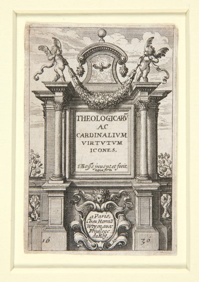 Titelpagina van Theologicarum ac Cardinalium Virtutum Icones door Abraham Bosse