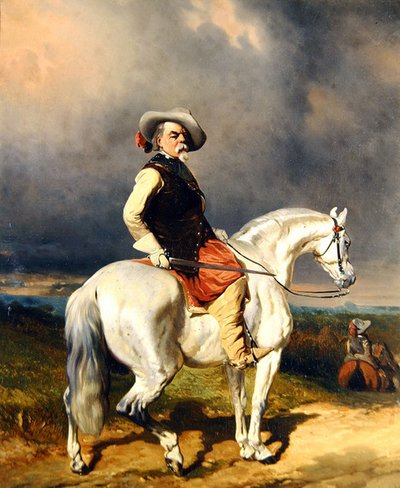 Ruiter op een Wit Paard door Abraham Cooper