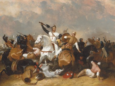 Richard I bij de Slag om Ascalon door Abraham Cooper