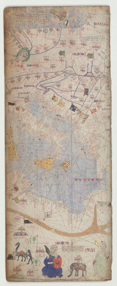 Catalaanse Atlas, Blad 7, 1375 door Abraham Cresques
