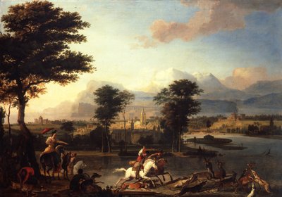 De Hertenjacht, ca. 1675 door Abraham Danielsz. Hondius