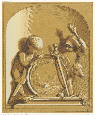 Allegorie met twee putti door Abraham Delfos