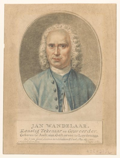 Portret van Jan Wandelaar door Abraham Delfos