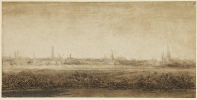 Een uitzicht op Amsterdam door Abraham Furnerius