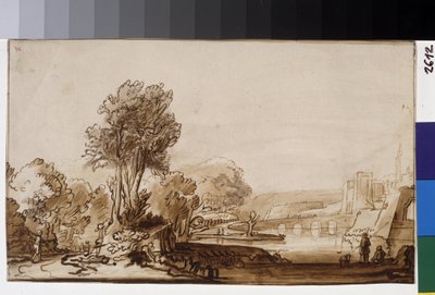 De ingang van een kasteel in Nederland door Abraham Furnerius