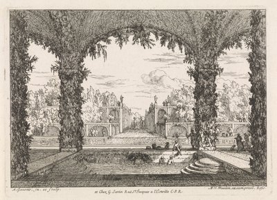 Tuin met bad door Abraham Genoels