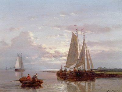 Boten op de Schelde door Abraham Hulk