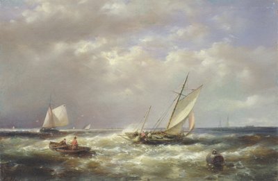 Vissersboten voor de Kust door Abraham Hulk