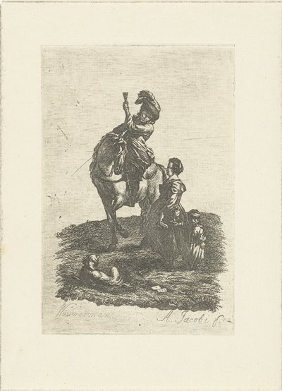 Ruiter te paard door Abraham Jacobi