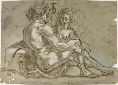 Riviergod en een nimf door Abraham Janssens