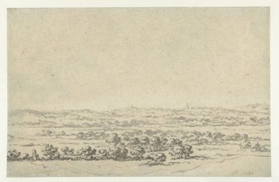 Rivierlandschap met een toren in de verte door Abraham Jansz Begeyn