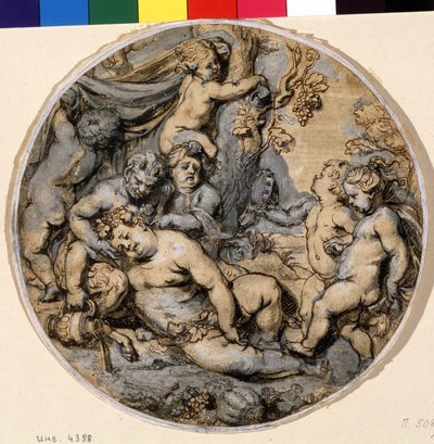 Slapende Bacchus door Abraham Jansz. van Diepenbeeck