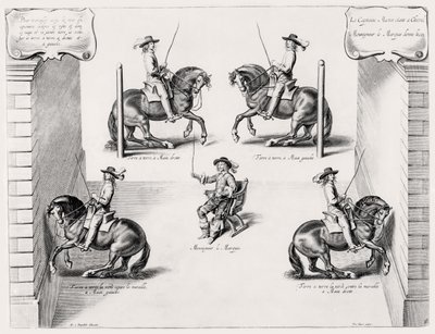 Illustratie uit een Rijhandboek, gegraveerd door Peeter Clouwet (1629-70), 1658 door Abraham Jansz. van after Diepenbeeck