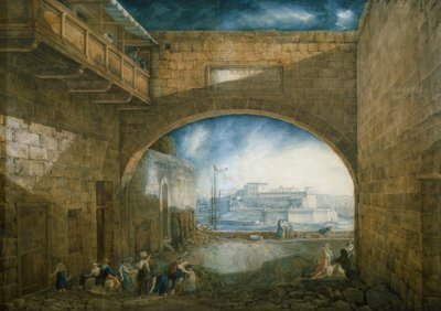 Fort St. Angelo in Malta door Abraham Louis Rodolphe Ducros