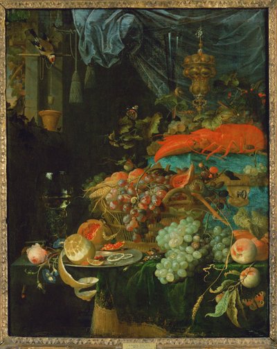 Stilleven (schilderij op doek) door Abraham Mignon