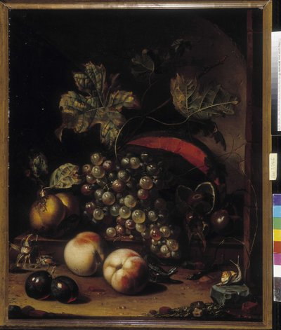 Stilleven van Fruit en Dieren door Abraham Mignon
