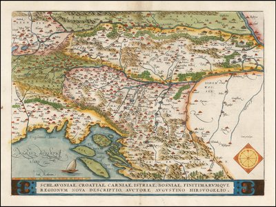 1574 kaart van de westelijke Balkan door Abraham Ortelius door Abraham Ortelius