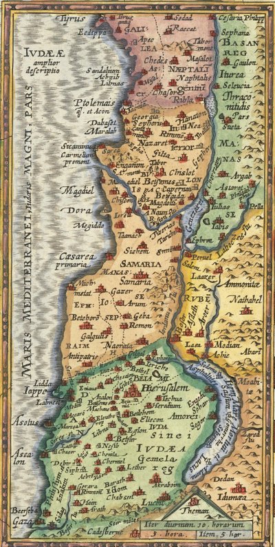 1624 detailkaart van het Heilige Land door Abraham Ortelius door Abraham Ortelius