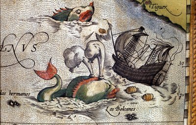 Een walvis valt een schip aan. Plaat uit een editie van 