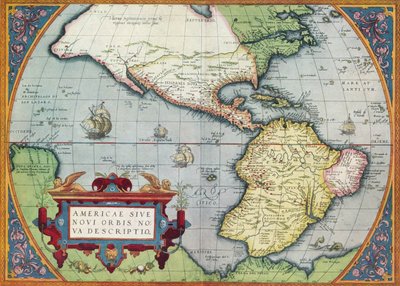 Amerika, of de Nieuwe Wereld: Uit de Theatrum Orbis Terrarum door Abraham Ortelius door Abraham Ortelius