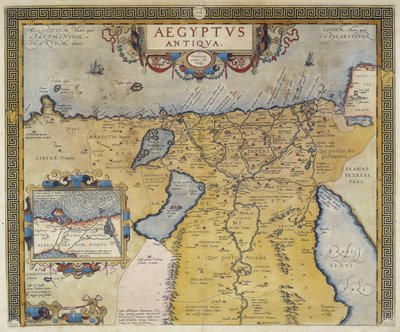 Kaart van het oude Egypte - door Abraham Ortelius, Antwerpen door Abraham Ortelius