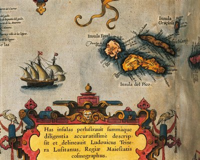Kaart van de Azoren uit Theatrum Orbis Terrarum door Abraham Ortelius door Abraham Ortelius
