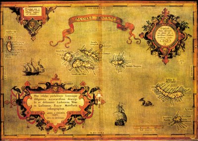 Kaart van de Azoren door Abraham Ortelius