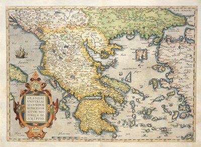 Kaart van Griekenland, uit Theatrum Orbis Terrarum door Abraham Ortelius door Abraham Ortelius