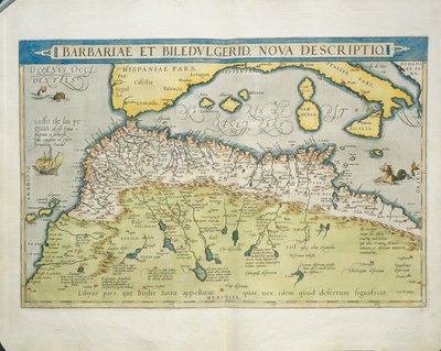 Kaart van Noord-Afrika, uit Theatrum Orbis Terrarum door Abraham Ortelius door Abraham Ortelius
