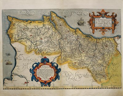 Kaart van Portugal, uit Theatrum Orbis Terrarum door Abraham Ortelius door Abraham Ortelius