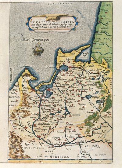 Kaart van Pruisen, uit Theatrum Orbis Terrarum door Abraham Ortelius door Abraham Ortelius