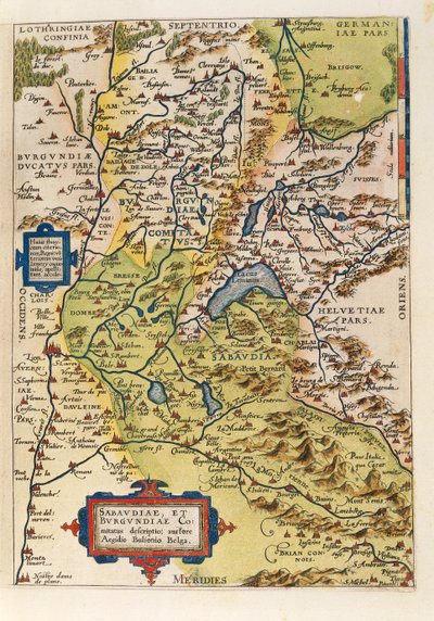 Kaart van Savoie, uit Theatrum Orbis Terrarum door Abraham Ortelius door Abraham Ortelius
