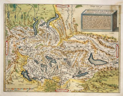 Kaart van Zwitserland, uit Theatrum Orbis Terrarum door Abraham Ortelius door Abraham Ortelius