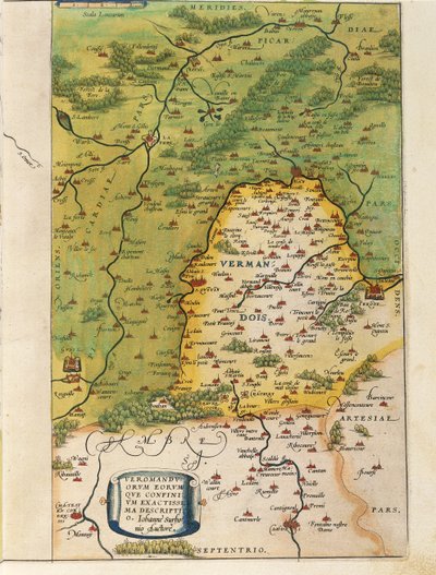 Kaart van Vermandois, uit Theatrum Orbis Terrarum door Abraham Ortelius door Abraham Ortelius