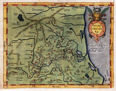Kaart van de Golf van Mexico (Guastecan), van Hernando de Soto