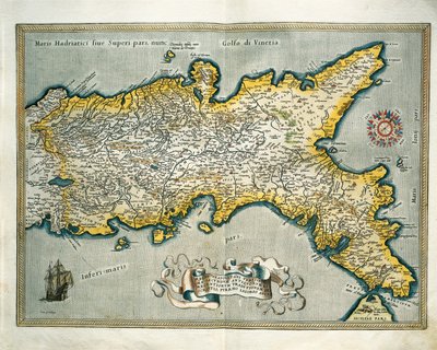 Kaart van het Koninkrijk Napels, Italië, uit Theatrum Orbis Terrarum door Abraham Ortelius door Abraham Ortelius