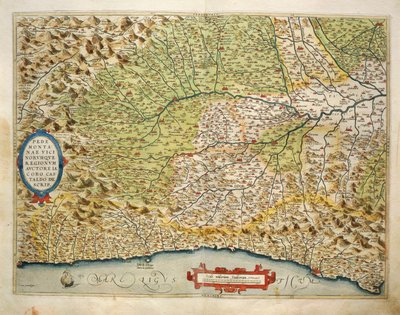 Kaart van de regio Piëmont, Italië, uit Theatrum Orbis Terrarum door Abraham Ortelius door Abraham Ortelius