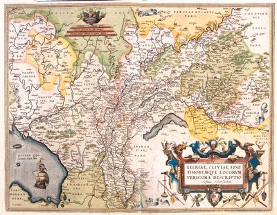 Nederland (Provincie: Noord-Holland, Flevoland, Overijssel, Gelderland, Limburg), Duitsland (Deelstaat: Nedersaksen, Noordrijn-Westfalen) door Abraham Ortelius