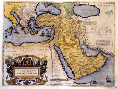 Ottomaanse Rijk in 1588. Atlas van Abrahm Ortelius. door Abraham Ortelius