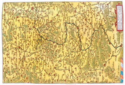 Deelstaat: Hessen, Thüringen, Beieren, Baden-Württemberg, Duitsland door Abraham Ortelius