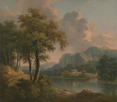Bosrijk heuvelachtig landschap door Abraham Pether