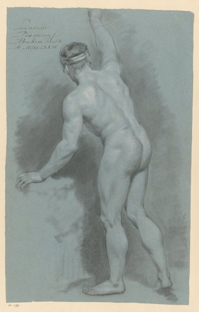 Staand mannelijk naakt, op de rug gezien (2e prijs 1774) door Abraham Pietersz. Hulk