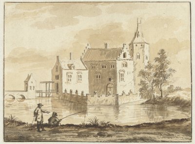 Het huis Munniekenhof bij het dorp Grijpskerk in Walcheren door Abraham Rademaker