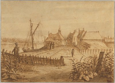 Gezicht op een deel van de stad Amsterdam door Abraham Rutgers