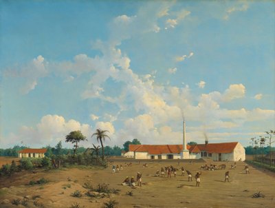 De suikerfabriek van Kemanglen bij Tegal, Java door Abraham Salm