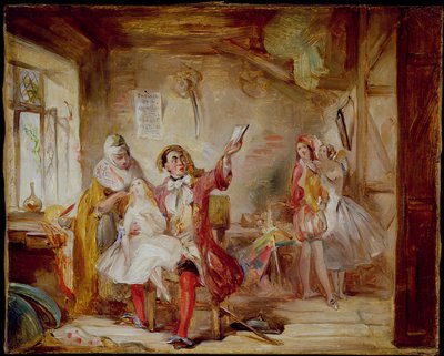 Achter de Schermen bij het Theatre Royal, mogelijk Ira Frederick Aldridge (1807-67) die Othello repeteert, 1862 door Abraham Solomon