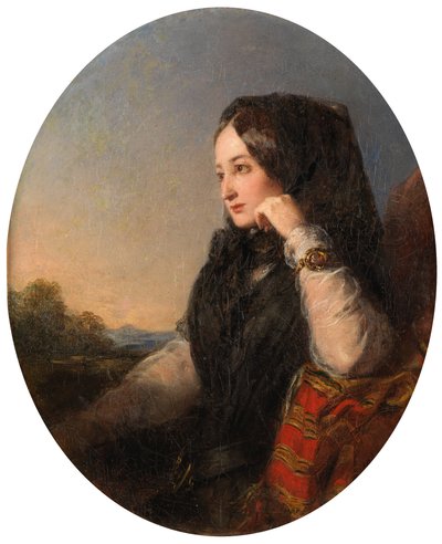 La Tristesse (olieverf op doek) door Abraham Solomon