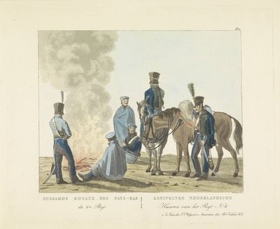 Huzaren van het 6e regiment, 1820-1825 door Abraham Vinkeles