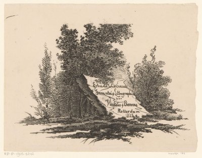 Steen in landschap door Abraham Vinkeles